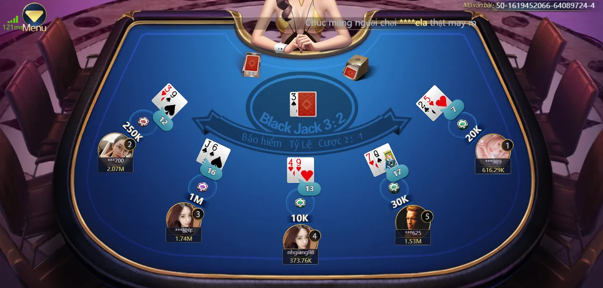 Chia bài tại Blackjack