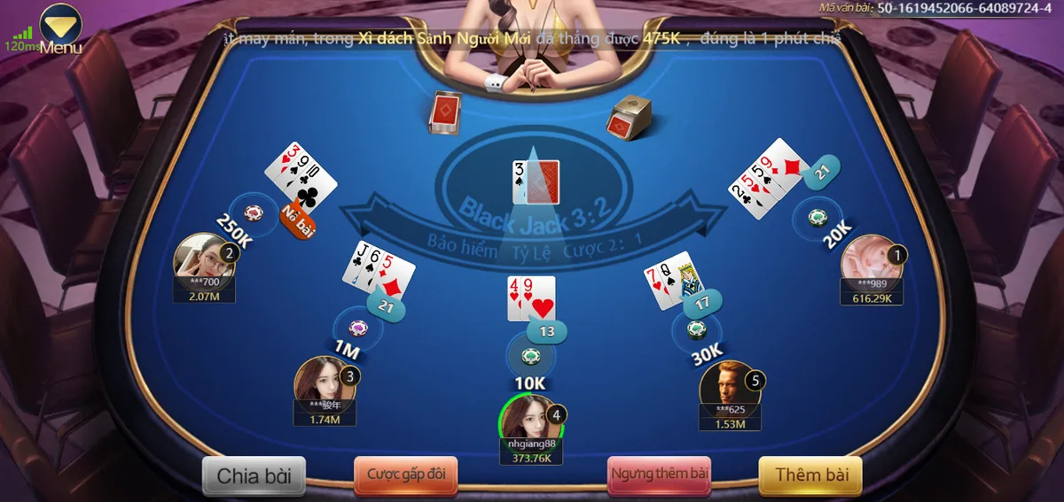 Đánh bài tại Blackjack