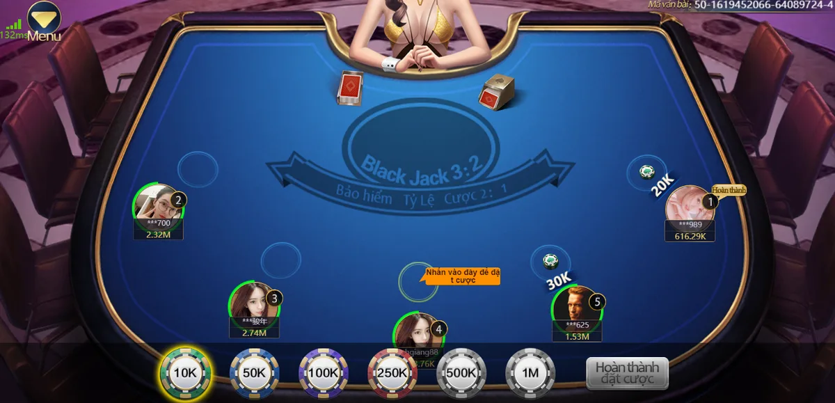 Đặt cược tại Blackjack
