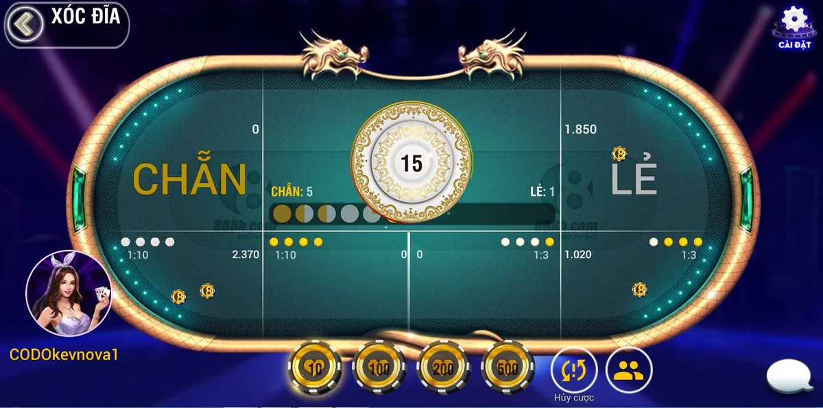 Hướng dẫn chơi game xóc đĩa online 888b