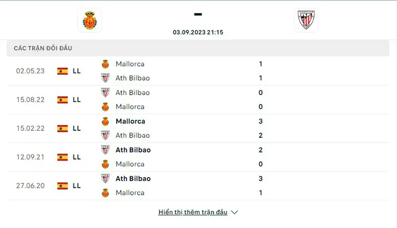 Mallorca vs Ath Bilbao