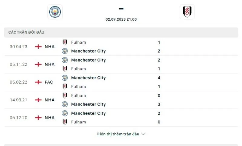 Man City vs Fulham