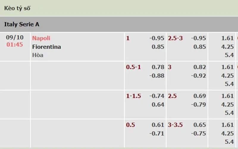 Napoli vs Fiorentina