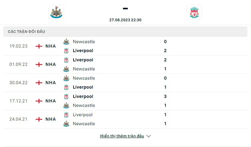 Newcastle vs Liverpool