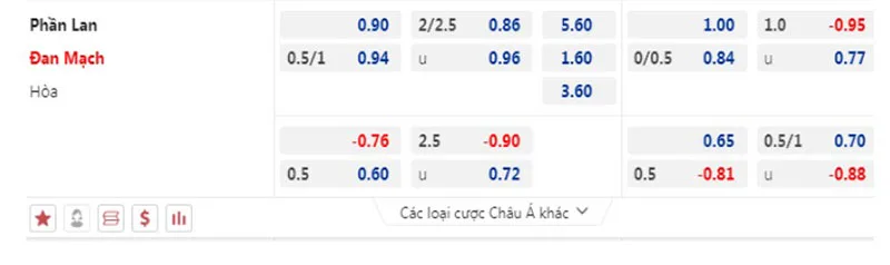 Phần Lan vs Đan Mạch