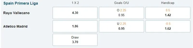 Rayo vs Atl Madrid