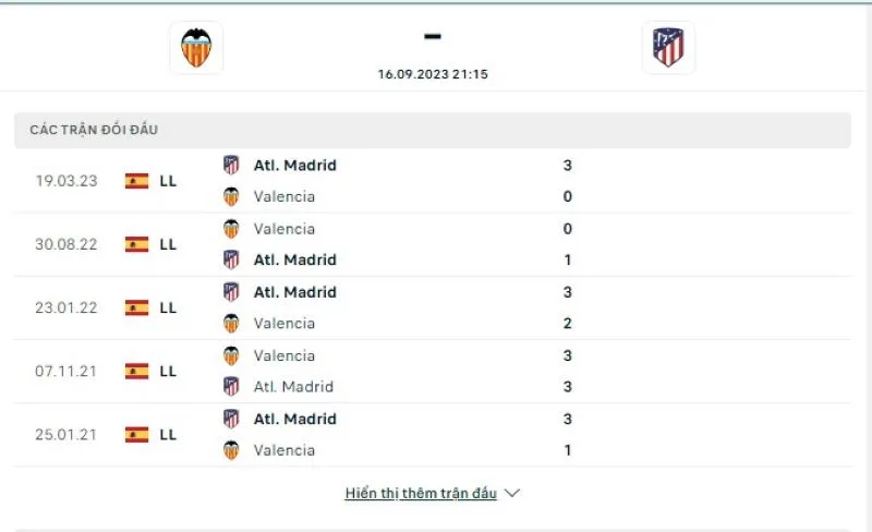 Valencia vs Atl Madrid