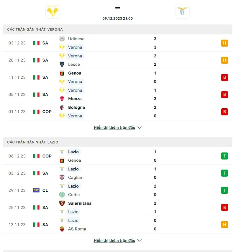 Verona vs Lazio