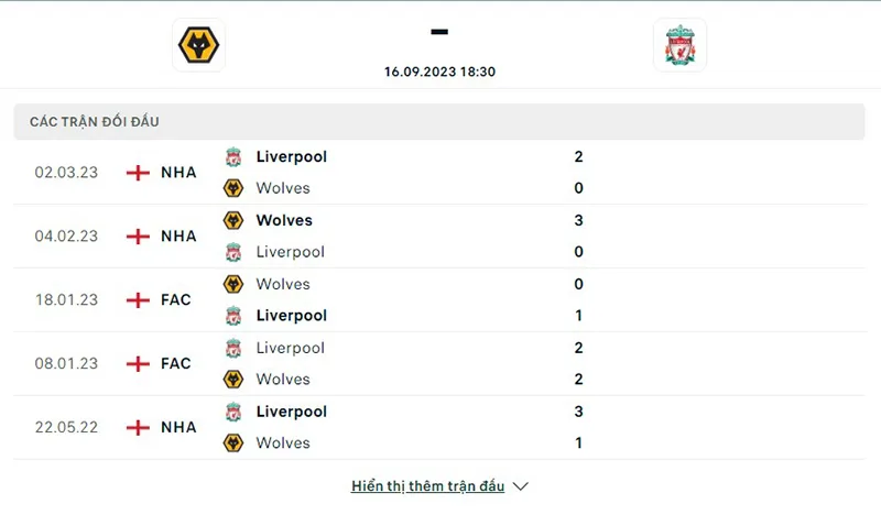 Wolves vs Liverpool