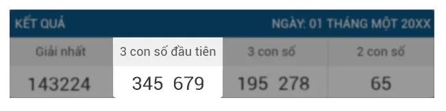 3 con số đầu tiên trong xổ số Thái Lan 888b